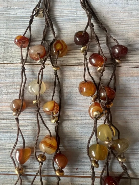 Cookie Lee Agate Beaded Necklace – Multi Strand Brown & Amber Tones - Picture 10 of 13